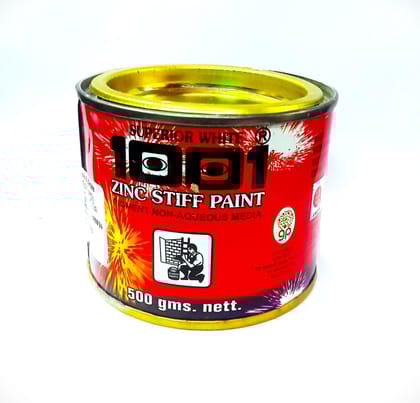1001 Superior Zinc Paint I For protection of MS Pipe steel and woodwork surfaces indoor and outdoor, doors, windows girders etc., preperation for wall putty I safeda glue I 500 gm.