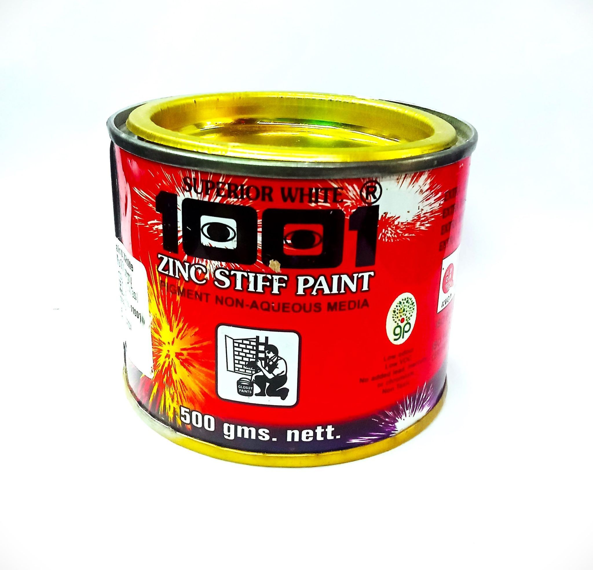 1001 Superior Zinc Paint I For protection of MS Pipe steel and woodwork surfaces indoor and outdoor, doors, windows girders etc., preperation for wall putty I safeda glue I 500 gm.