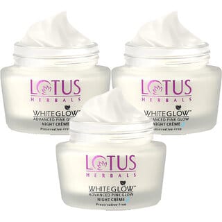 Lotus Herbals Whiteglow Advanced Pink Glow Night Cream  Intense Hydration  Preservative Free  50G  (Pack Of 3)