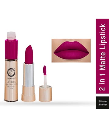 Colors Queen 2 in 1 Matte Finish Water Proof Lipstick Shimmer Maroon (Shade - 40)
