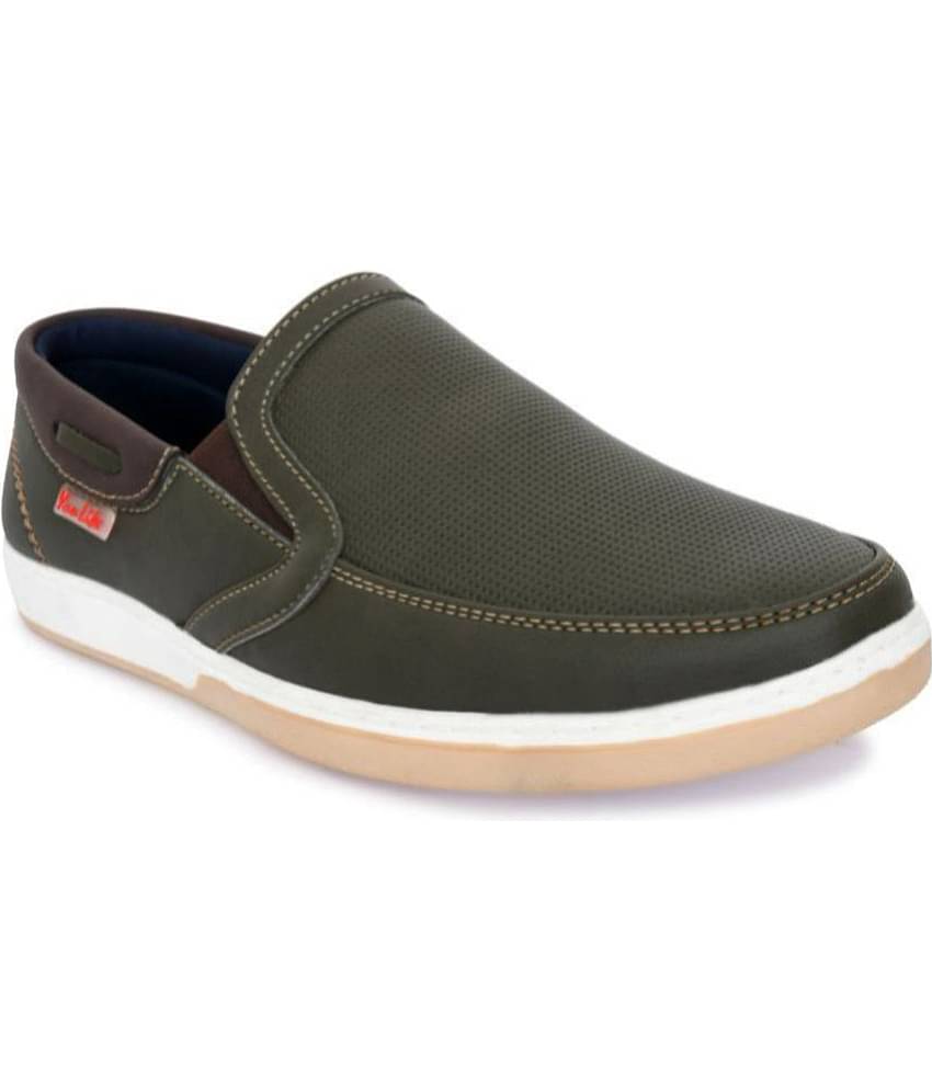 YOU LIkE - Olive Men's Slip-on Shoes