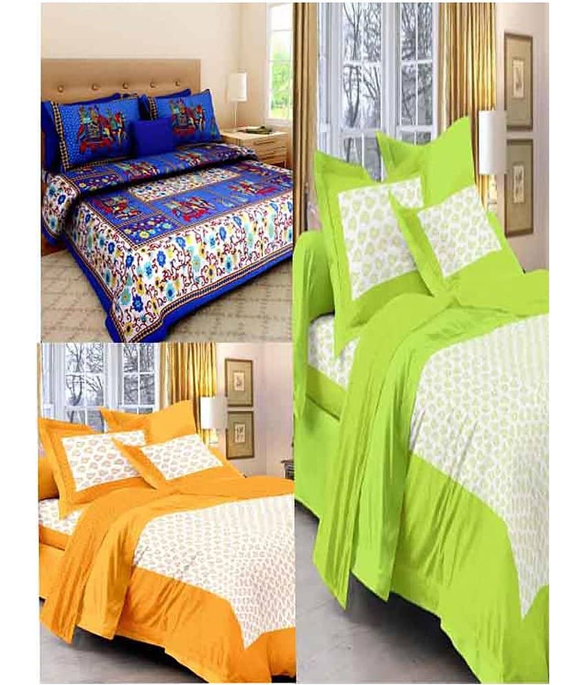 Uniqchoice Cotton King Bedsheet ( Multi )