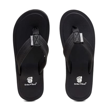 Ortho + Rest Soft comfortable and stylish flip flop slippers for Women - L557 (Color - Black) by Pee Aar Industries
