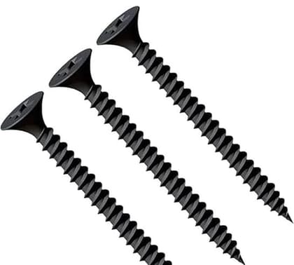 Adison Dry Wall Screws, Pack of 100, Heavy Duty, Stainless Steel, Silver and Black SCREWS WITH POINTED END PACK OF 100 N PCS AND GET 25 PCS SCREW FREE WITH THIS PACK (ADISON SHARP SCREW, 3.5 * 25MM)