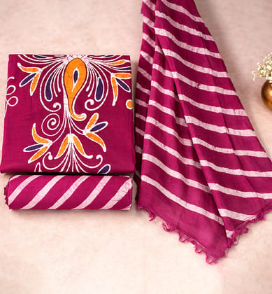 Handcrafted Pen Batik Print Cotton Dress Material Handcrafted Pen Batik Print Cotton Dress Material
