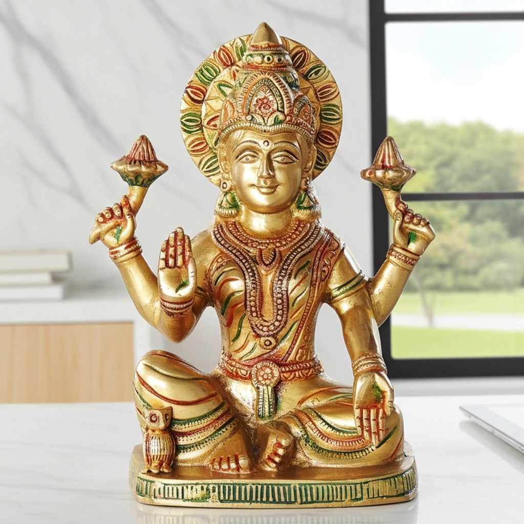 Brass Showpiece Laxmi Ji God Idol Statue (BSMAS1062 L)