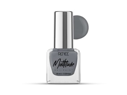 RENEE Mattitude Nail Paint, Quick Dry, Matte, Chip resistant,  Acetone Free - Seal Grey 10ml