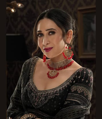 Sukkhi Alloy Red Traditional Necklaces Set Choker