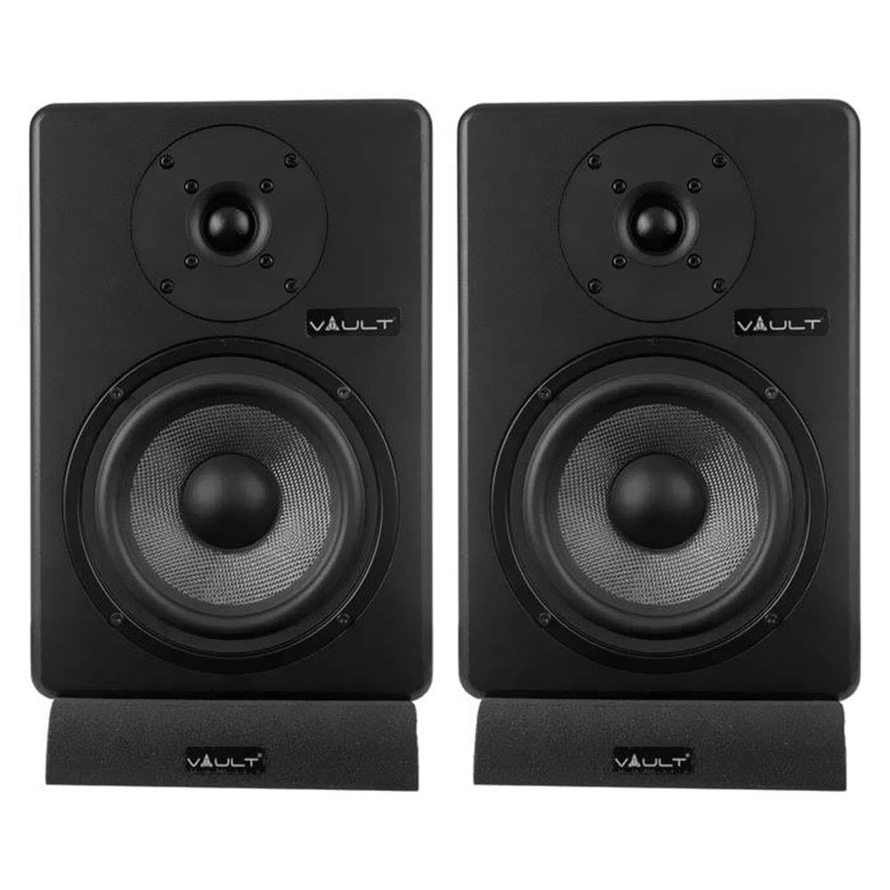 VAULT C6 6-Inch Powered Studio Reference Monitors - Pair with Acoustic Foam Pads Black / C6 6-inch studio monitors