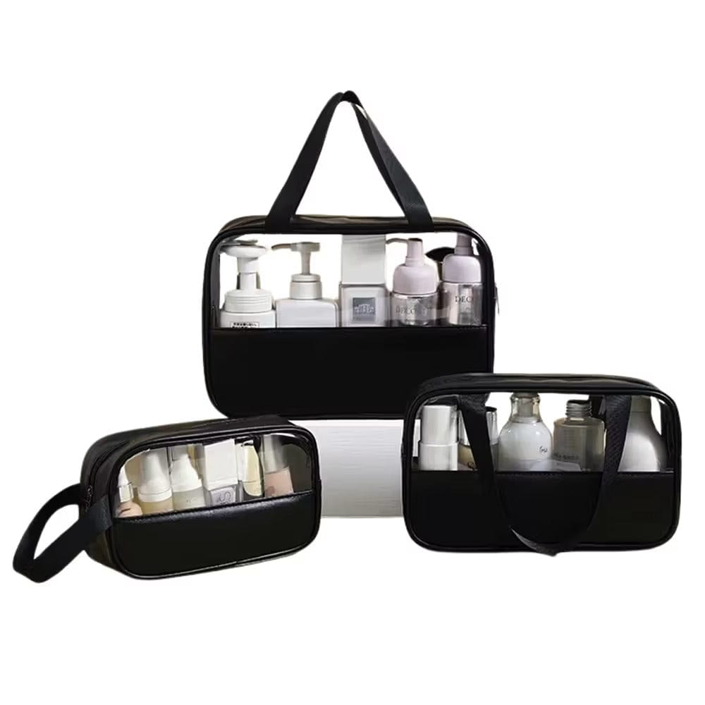 Allure Toiletry Bag Black - Pack Of 3-Black