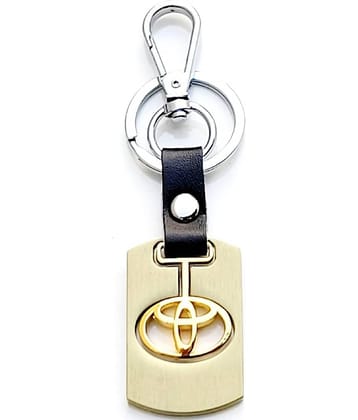RAVARIYA GRAPHICS PREMIUM LEATHER AND STEEL KEYCHAINS & KEYRINGS FOR TOYOTA CARS