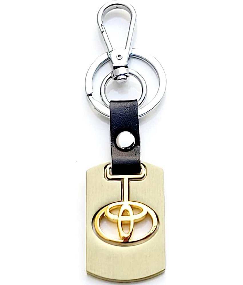 RAVARIYA GRAPHICS PREMIUM LEATHER AND STEEL KEYCHAINS & KEYRINGS FOR TOYOTA CARS