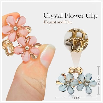 3 Pieces Elegant Crystal Flower Hair Claw