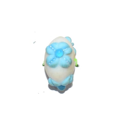 Beadwaala Handmade Fancy Lampwork Glass For Jewelry Making Necklace , Earring and Bracelet (Roundel) SFL-026-Per Packet 25 Pcs / 11X18 MM