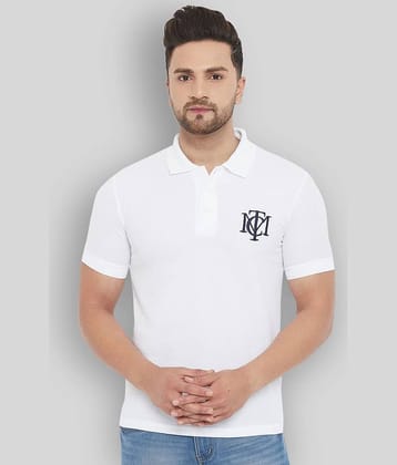The Million Club Pack of 1 Polyester Regular Fit Solid Half Sleeves Men's Polo T Shirt ( White )
