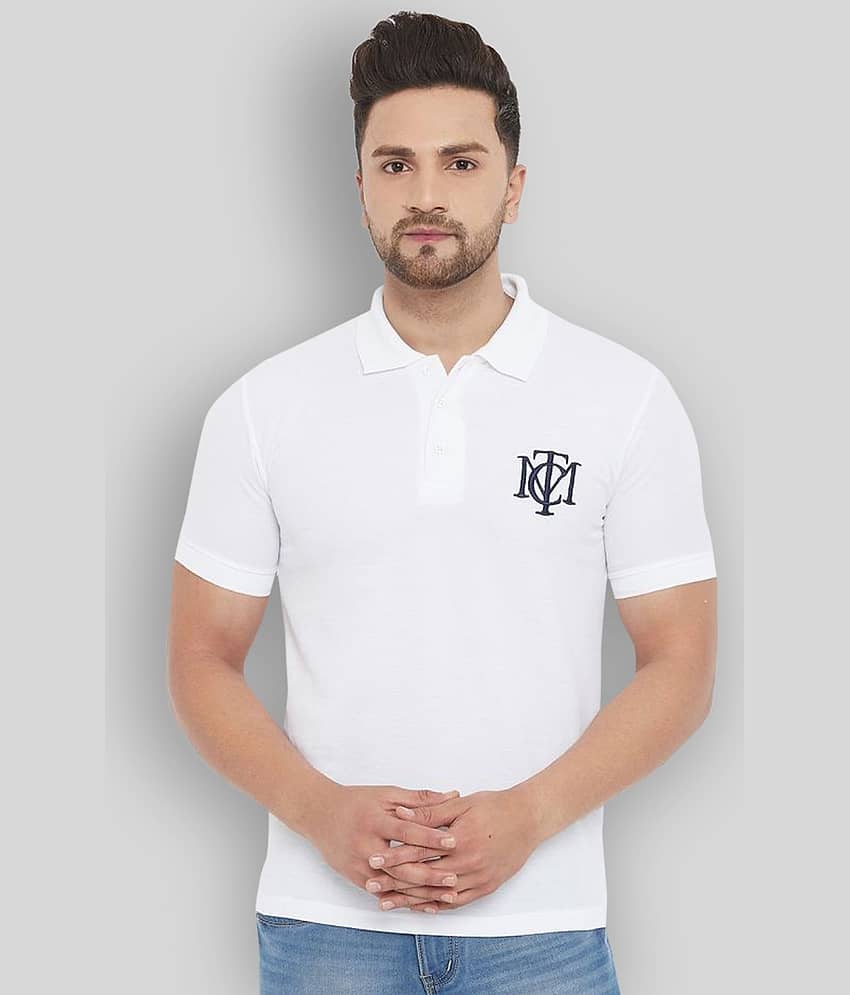 The Million Club Pack of 1 Polyester Regular Fit Solid Half Sleeves Men's Polo T Shirt ( White )