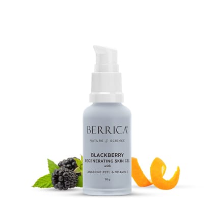 Berrica Blackberry Regenerating Skin Gel with Tangerine Peel & Vitamin E for Women | Prevents Ageing & Restructures Skin | Paraben Free | Dermatologically Tested | For All Skin Types (30g).