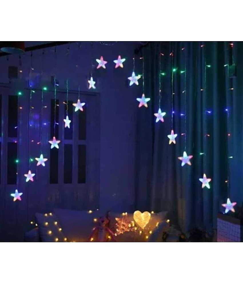 MIRADH Multicolor 3Mtr Curtain String Light ( Pack of 1 )