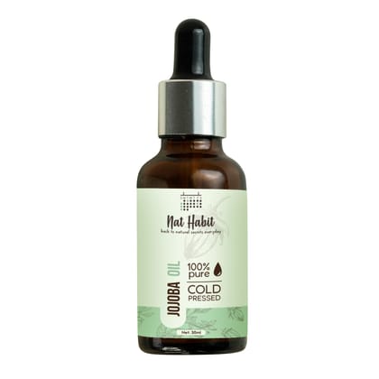 Nat Habit Cold Pressed 100% Pure Jojoba Oil for Skin & Hair With Vitamin E, Omega-9, Mineral Free - (30ml) Nat Habit Cold Pressed 100% Pure Jojoba Oil for Skin & Hair With Vitamin E, Omega-9, Mineral Free - (30ml) - Standard / 30ml