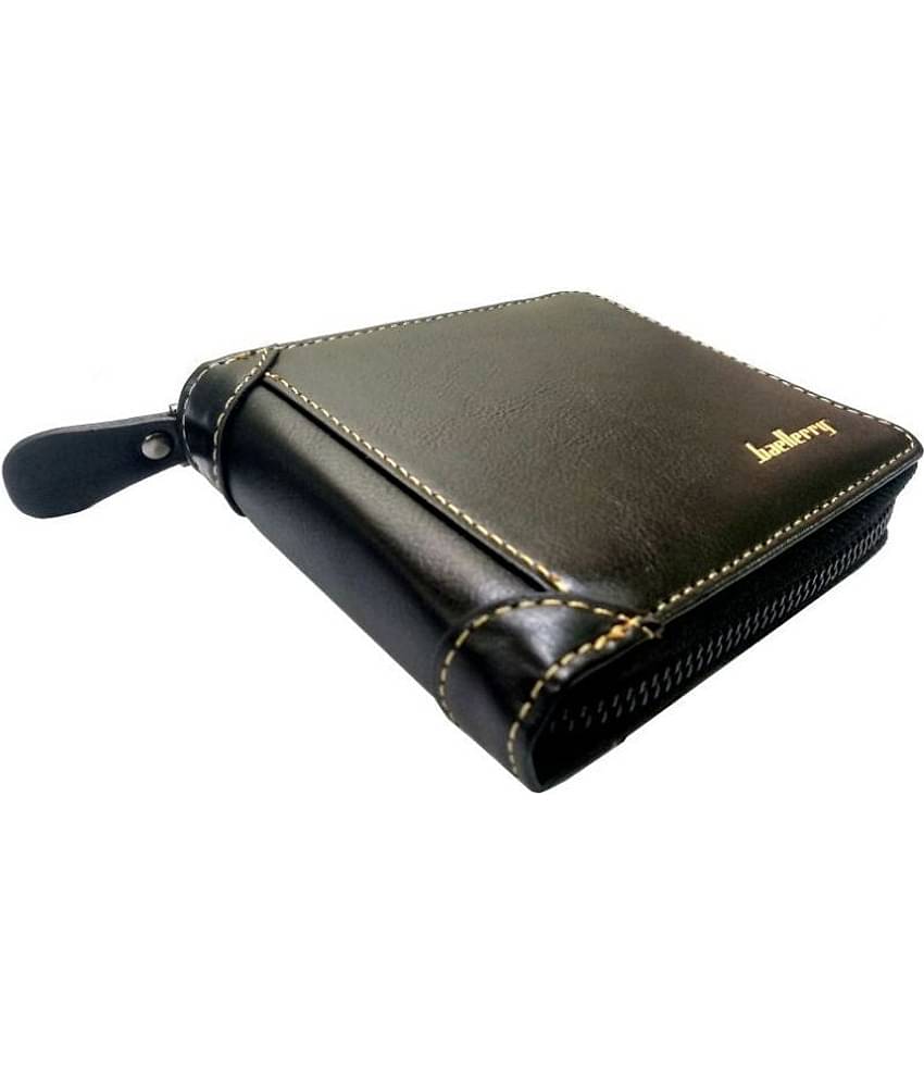 Baellerry Black Leather Men's Regular Wallet ( Pack of 1 )