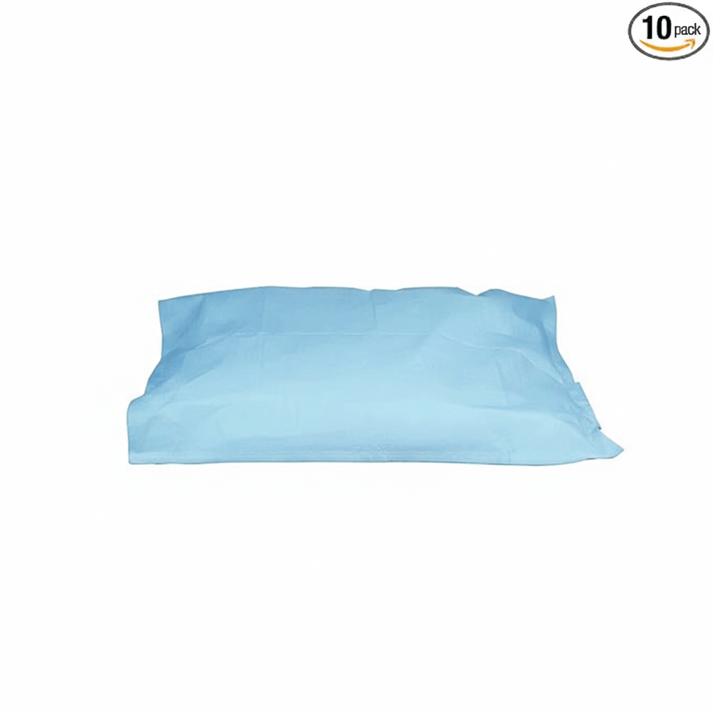 KUDIZE Disposable Non Woven Pillow Cover for Massage, Salon, Hotels, Spa, Parlor, Hospitals, Patients, Adults Blue (21 * 26 Inches) (53.34 * 66.04 Cm) (Pack of 10)