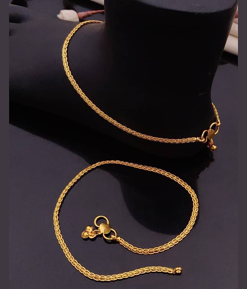 Shivay Fashion  hub Gold Anklets ( Pack of 2 )