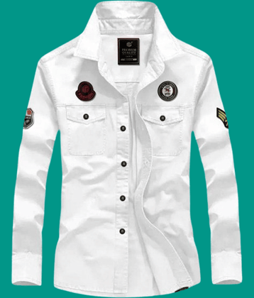 IQIVLI Cotton Blend Regular Fit Self Design Full Sleeves Men's Casual Shirt - White ( Pack of 1 )