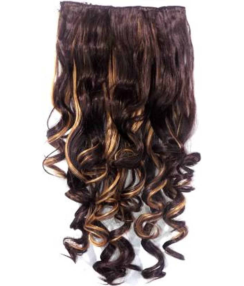 VSAKSH Curly Clip In Hair Extension Brown & Golden