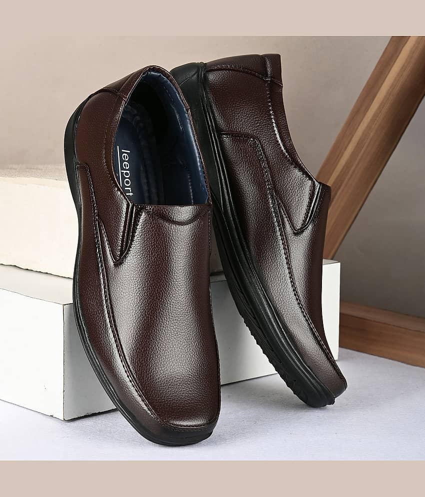 Leeport - Black Men's Slip On Formal Shoes