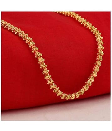 Jewar Mandi Neck Chain 60 CM Flower Design Gold Plated Real Look Daily Use Gold Brass & Copper 24 Inch Fool Chain Jewelry for Women & Girls, Men & Boys 8311