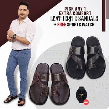 Pick Any 1 Extra Comfort Leatherite Sandals + Free Sports Watch (SW94)