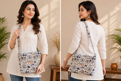 Warli Painted Sling Bag