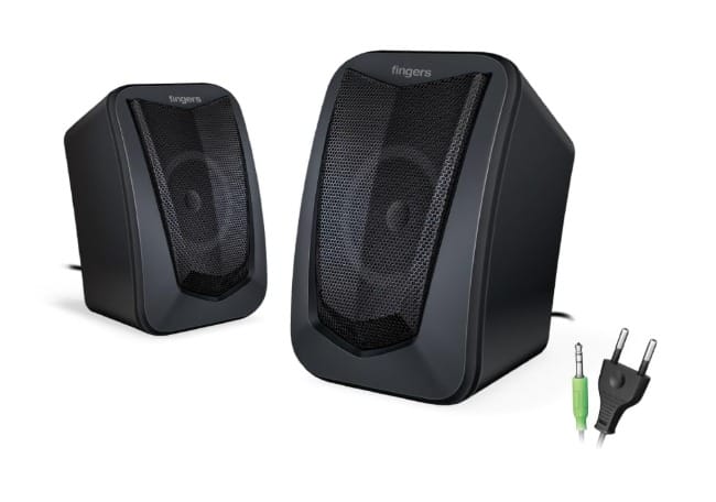 FINGERS ACP-FunBeats 2.0 Speaker (Compact & Stylish, AC-Powered, Computer Speaker for PC & Laptop, Powerful Bass, Crystal-Clear Sound, Simple Plug & Play)