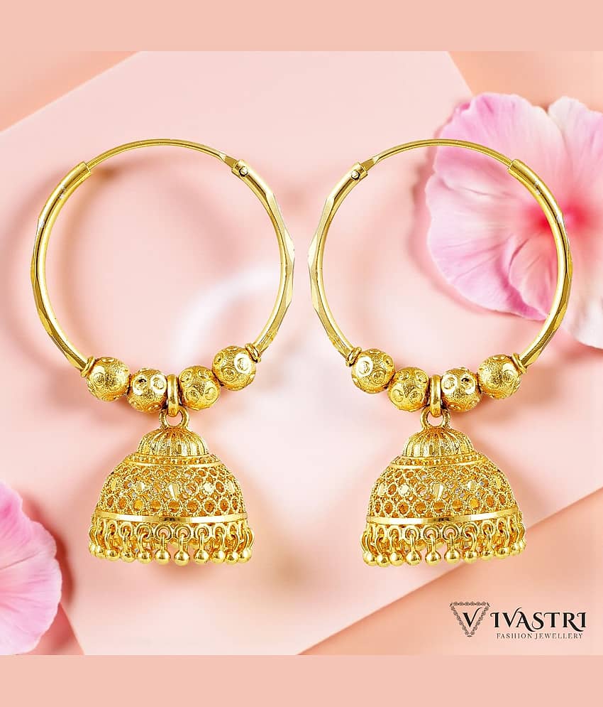 VIVASTRI Gold Jhumki Earrings ( Pack of 1 )