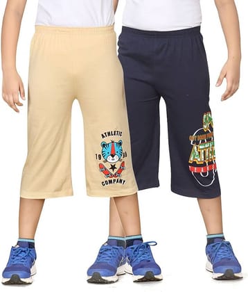 Dongli Pack of 2 Cotton Three-Fourth For Boys ( Beige )
