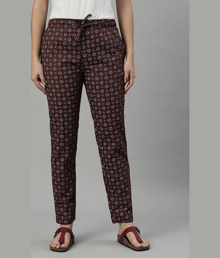 Flamboyant Brown Cotton Regular Women's Casual Pants ( Pack of 1 )