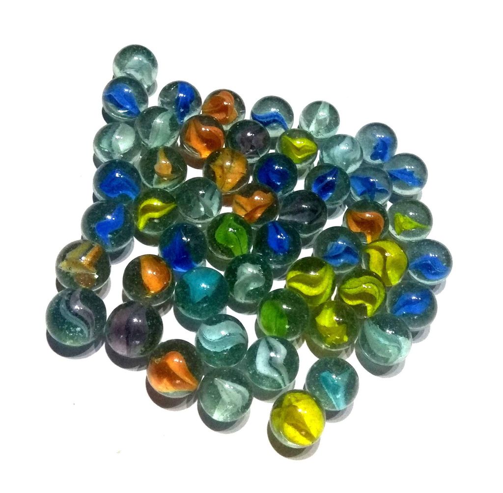 Nawani Collections 50 Pcs of Glass Marbles with Shooter Unique Collection