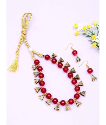 PUJVI - Gold Alloy Necklace Set ( Pack of 1 )