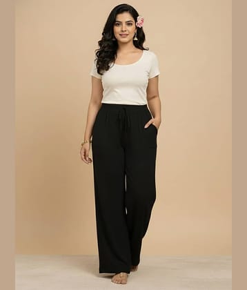 DE TRENDZ Women Cotton Korean Trousers ( Black )