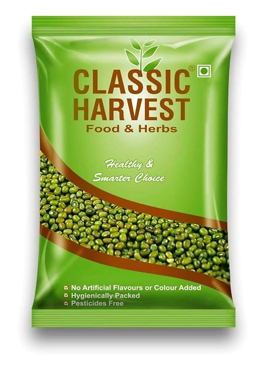 Classic Harvest Premium Green Moong Whole / Sabut, 1 Kg