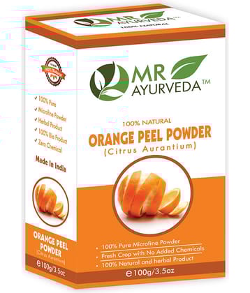 MR Ayurveda Organic Orange Peel Powder, Complete Skin Care Face Pack Masks 100 gm