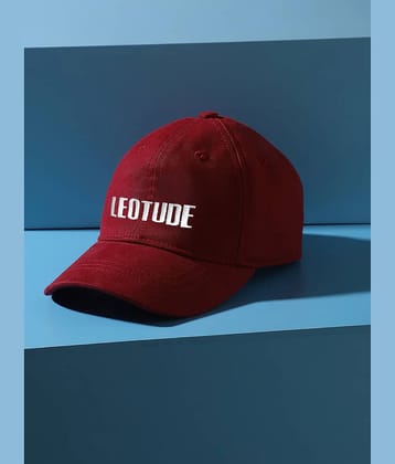 Leotude Red Cotton Men's Cap ( Pack of 1 )