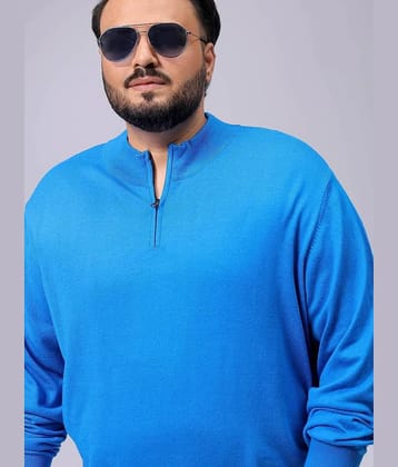 HARDSODA Acrylic High Neck Mens Full Sleeves Pullover Sweater - Blue ( Pack of 1 ) - None