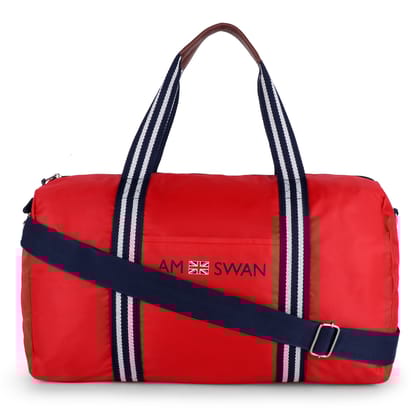 Amswan  Unisex Red Duffle Bag Stylish Versatility For Travel & Beyond