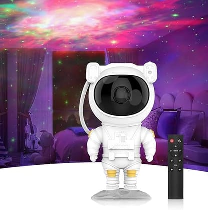 Astronaut Galaxy Projector with Remote, 360 Adjustable, White Space Theme Night Light