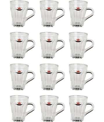 Somil Glass Tea Cup, Transparent, Pack Of 12, 100 ml