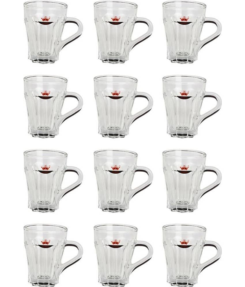 Somil Glass Tea Cup, Transparent, Pack Of 12, 100 ml