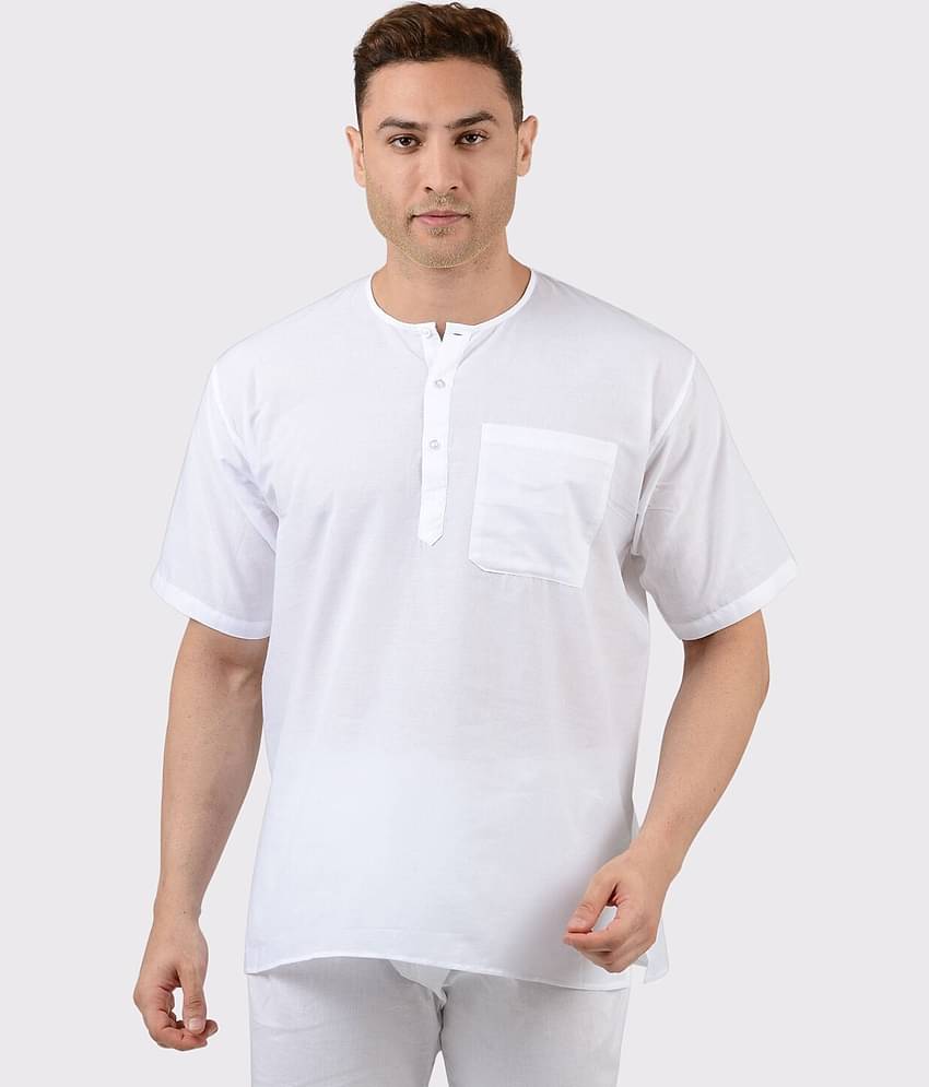 Maharaja - White Cotton Men's Regular Kurta ( Pack of 1 )