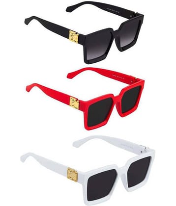Elligator Multicolor Square Sunglasses ( Pack of 3 )