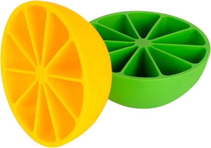 Lemon Shaped Silicone Ice Cube Tray 10 Grid Mold for Fun & Unique Ice Cubes Easy Release (Pack of 2)